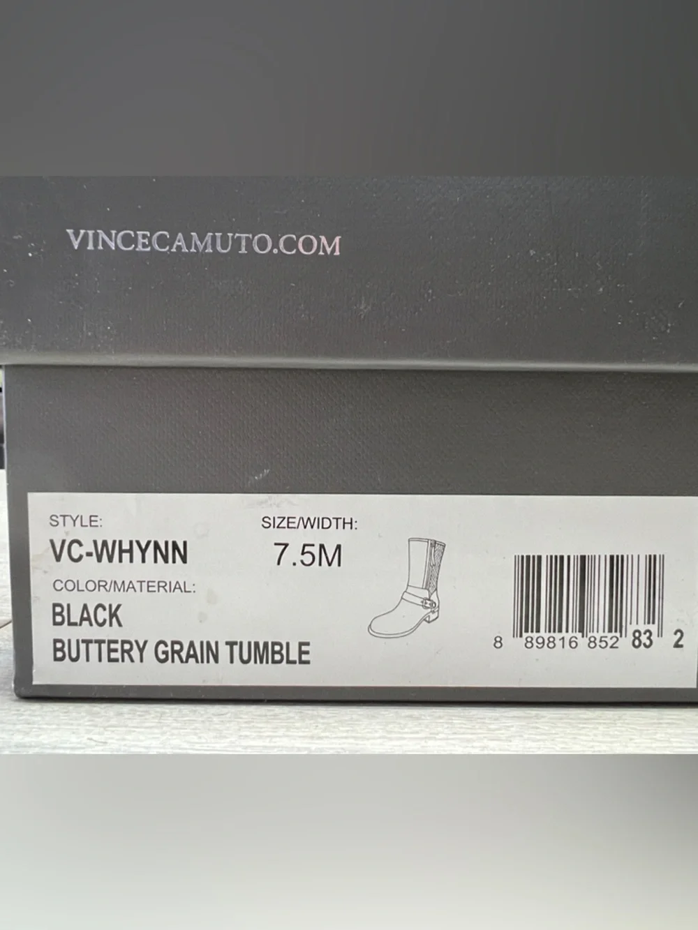 Vince Camuto Black Ankle Boot with Buckle Detail - Picture 7 of 7